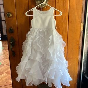 Satin and chiffon flower girl or first communion dress, size 4.